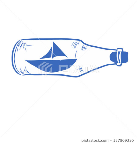 Hand drawn Underwotter Bottle sketch style isolated on white background Hand drawn Underwotter Bottle sketch style isolated on white background 137809350