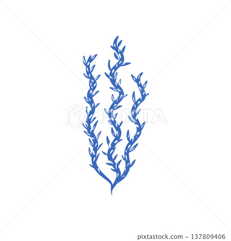 Abstract seaweed silhouette cut out. Illustration  137809406
