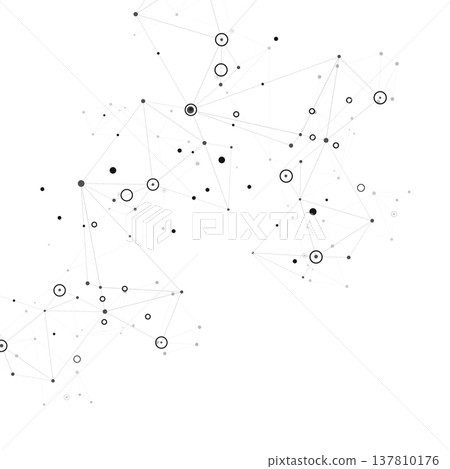 Set abstract vector illustrations depicting interconnected nodes and lines, resembling molecular structures or digital network Set abstract vector illustrations depicting interconnected nodes and lines, resembling molecular structures or digital network 137810176
