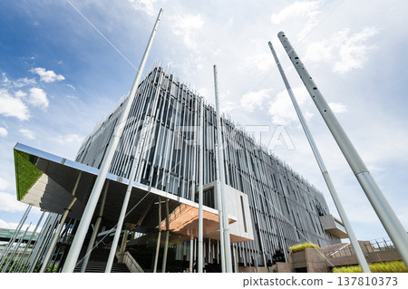 Building view of the New Taipei City Art Museum, located in Yingge District, New Taipei, Taiwan. 137810373