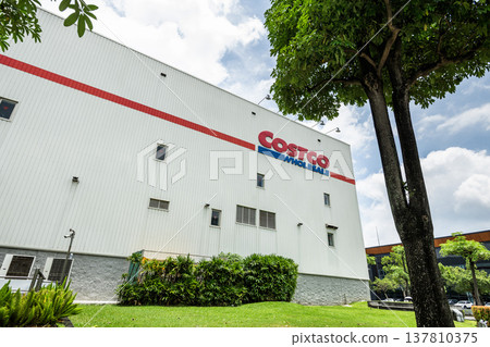View of Costco wholesale storefront in Neihu of Taipei, Taiwan. Costco Wholesale Company is the largest membership warehouse club in the United States. View of Costco wholesale storefront in Neihu of Taipei, Taiwan. Costco Wholesale Company is the largest membership warehouse club in the United States. 137810375