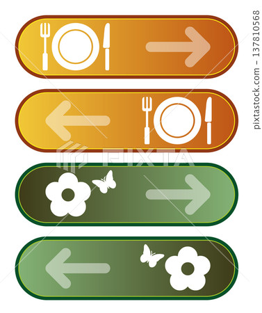 Four stickers on a white background Four stickers on a white background 137810568