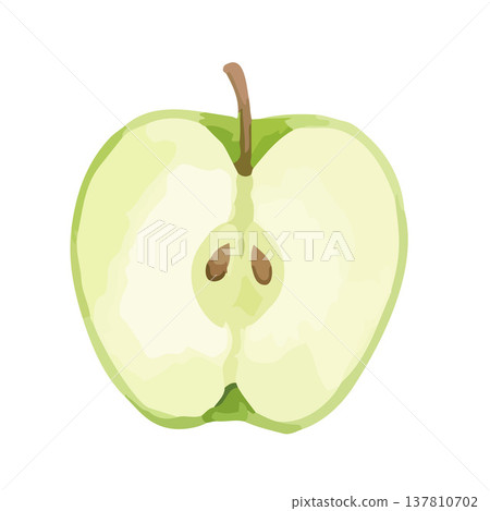 水彩風格的蘋果和青蘋果插圖 水彩風格的蘋果和青蘋果插圖 137810702