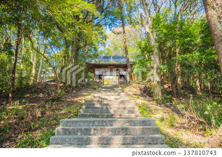 岡山縣（3月）【旅遊景點】牛窗神社：沿著從瀨戶內海延伸而來的進城道路漫步；一座靜靜地坐落在樹林中的神社。 137810743