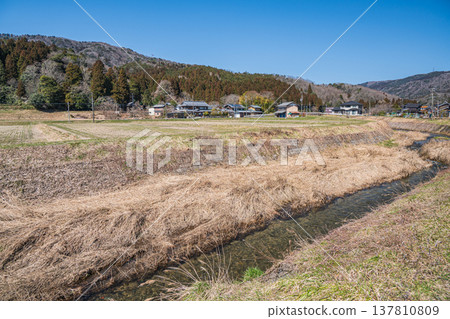 The clear stream of the Ōkawa River flows through the rural area of Oku-Biwako, Ōmi-Shiotsu, Nagahama City, Shiga Prefecture. The clear stream of the Ōkawa River flows through the rural area of Oku-Biwako, Ōmi-Shiotsu, Nagahama City, Shiga Prefecture. 137810809