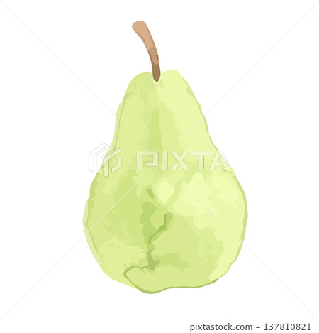 Watercolor-style illustration of a La France pear. Watercolor-style illustration of a La France pear. 137810821