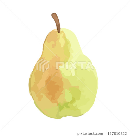 Watercolor-style illustration of a La France pear. Watercolor-style illustration of a La France pear. 137810822