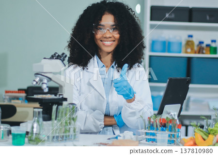Chemical Laboratory of the Food supply . Food in laboratory, dna modify .GMO Genetically modified food in lab . Chemical Laboratory of the Food supply . Food in laboratory, dna modify .GMO Genetically modified food in lab . 137810980