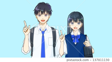 我找到了,我找到了,是一張動漫風格的插圖,描繪了一名高中或初中男生或女生的上半身,穿著夏裝。 我找到了,我找到了,是一張動漫風格的插圖,描繪了一名高中或初中男生或女生的上半身,穿著夏裝。 137811130