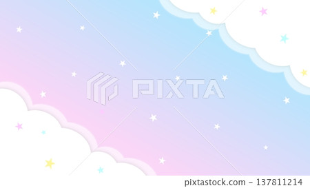 星空和雲朵構成的夢幻背景 星空和雲朵構成的夢幻背景 137811214