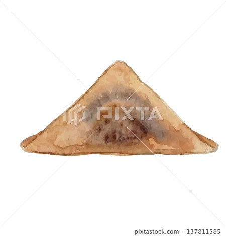 Watercolor-style illustration of Japanese sweets (Nama Yatsuhashi) 137811585