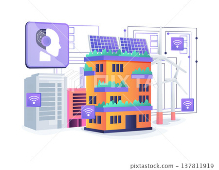 Smart Grid Demand Response Nodes abstract concept vector illustration. Smart Grid Demand Response Nodes abstract concept vector illustration. 137811919