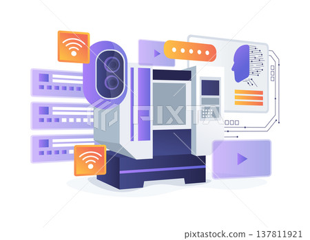 Distributed Video Analytics abstract concept vector illustration. 137811921