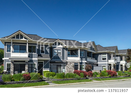 Modern architecture building facade. New Contemporary apartment houses in Canada 137811937