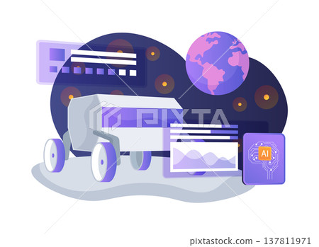 Lunar Rover Explorer abstract concept vector illustration. Lunar Rover Explorer abstract concept vector illustration. 137811971