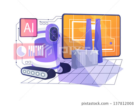 Security Patrol Robot abstract concept vector illustration. Security Patrol Robot abstract concept vector illustration. 137812008