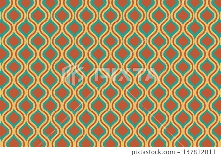 Classic ogee pattern. Wavy textile or wallpaper design. Elegant geometric print. Traditional Middle Eastern or African motif. Abstract serpentine ornament. Vector illustration Classic ogee pattern. Wavy textile or wallpaper design. Elegant geometric print. Traditional Middle Eastern or African motif. Abstract serpentine ornament. Vector illustration 137812011