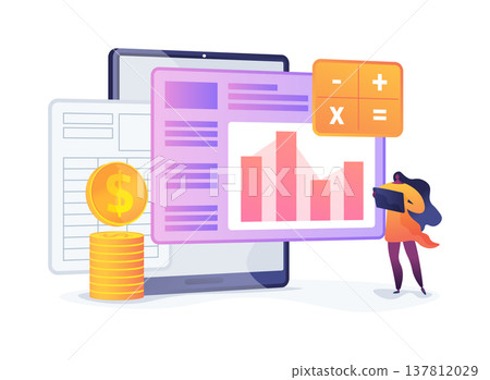 Expense Tracking Software abstract concept vector illustration. Expense Tracking Software abstract concept vector illustration. 137812029