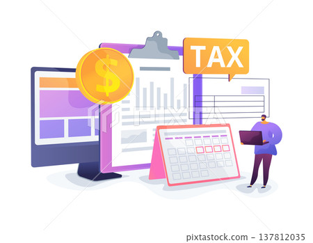 Annual Financial Summary abstract concept vector illustration. 137812035