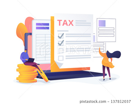 Tax Filing Checklist abstract concept vector illustration. 137812037
