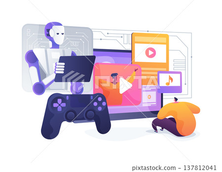 AI-Predictive, Integrated Home Entertainment abstract concept vector illustration. 137812041