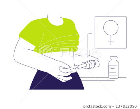 Hormones injection abstract concept vector illustration. Hormones injection abstract concept vector illustration. 137812050