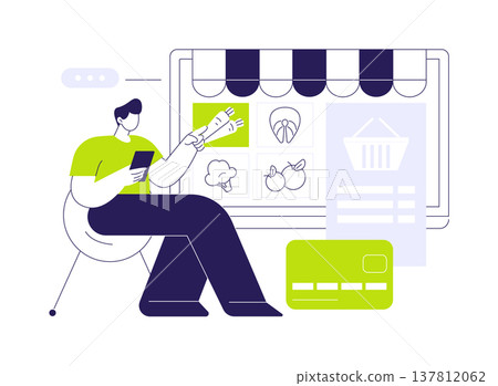 Making order online isolated cartoon vector illustrations. 137812062