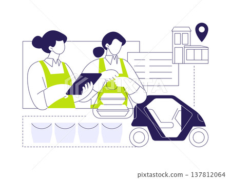 Restaurant preparing orders isolated cartoon vector illustrations. 137812064