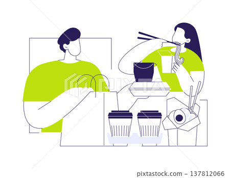 Take away food isolated cartoon vector illustrations. 137812066