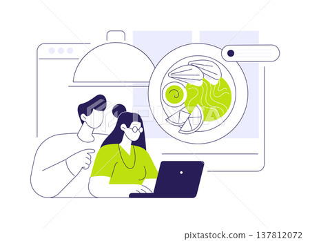 Order food online isolated cartoon vector illustrations. Order food online isolated cartoon vector illustrations. 137812072