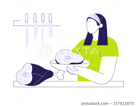 High quality meet isolated cartoon vector illustrations. 137812078