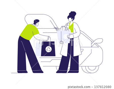Eco-friendly packaging isolated cartoon vector illustrations. Eco-friendly packaging isolated cartoon vector illustrations. 137812080