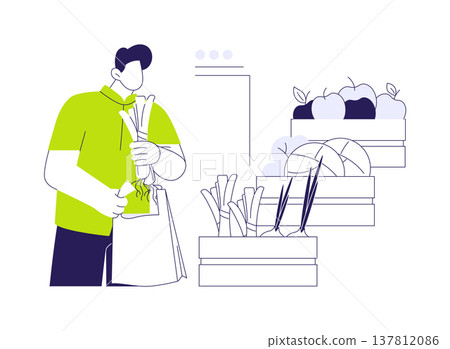 Healthy food choice isolated cartoon vector illustrations. Healthy food choice isolated cartoon vector illustrations. 137812086