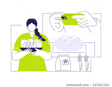 Baking fresh bread isolated cartoon vector illustrations. Baking fresh bread isolated cartoon vector illustrations. 137812391