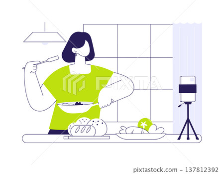 Filming cooking classes isolated cartoon vector illustrations. Filming cooking classes isolated cartoon vector illustrations. 137812392