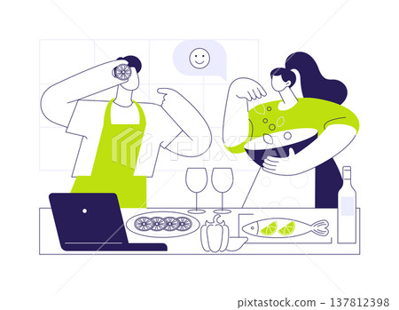 Cooking fun isolated cartoon vector illustrations. Cooking fun isolated cartoon vector illustrations. 137812398