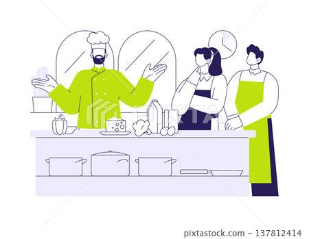 Cooking classes isolated cartoon vector illustrations. Cooking classes isolated cartoon vector illustrations. 137812414