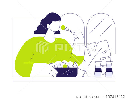 Poke bowls isolated cartoon vector illustrations. Poke bowls isolated cartoon vector illustrations. 137812422