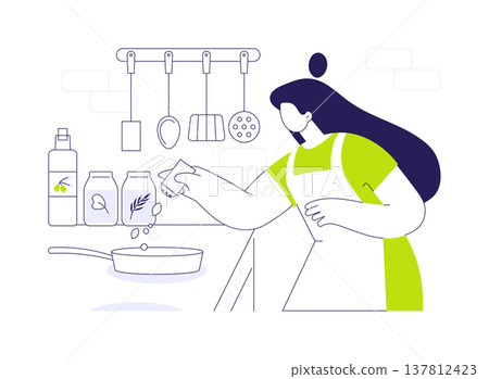 Making superfood isolated cartoon vector illustrations. Making superfood isolated cartoon vector illustrations. 137812423