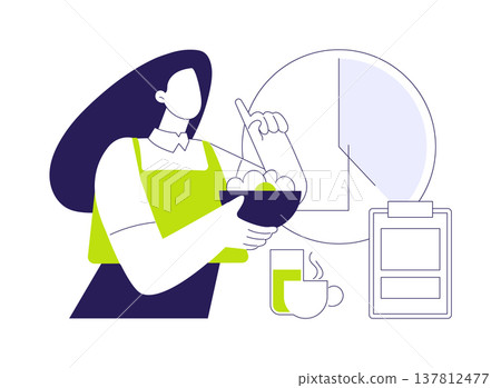 Intermittent fasting isolated cartoon vector illustrations. 137812477