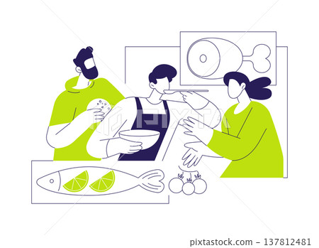 Paleo diet isolated cartoon vector illustrations. 137812481