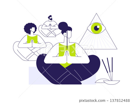 Spiritual coach isolated cartoon vector illustrations. Spiritual coach isolated cartoon vector illustrations. 137812488