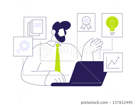 Online coaching isolated cartoon vector illustrations. Online coaching isolated cartoon vector illustrations. 137812495