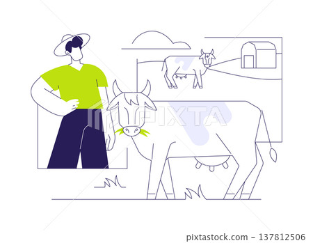Pastures isolated cartoon vector illustrations. Pastures isolated cartoon vector illustrations. 137812506