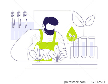 Plant breeding isolated cartoon vector illustrations. 137812511