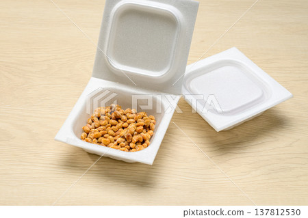 Natto in a styrofoam container Natto in a styrofoam container 137812530