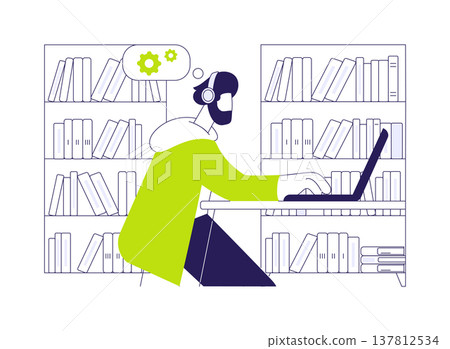 Solo study isolated cartoon vector illustrations. Solo study isolated cartoon vector illustrations. 137812534