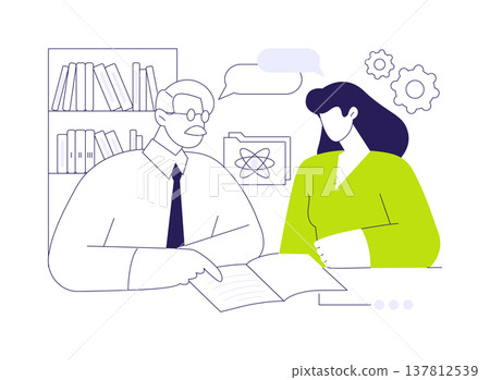 Assisting with theory isolated cartoon vector illustrations. 137812539