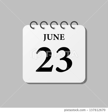 Icon page calendar day - 23 June Icon page calendar day - 23 June 137812670