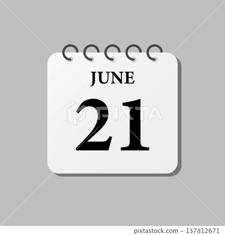 Icon page calendar day - 21 June 137812671